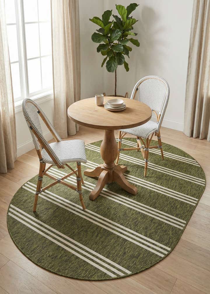 5' 3 x 8' Easy-Clean Jill Zarin Anguilla Indoor / Outdoor Oval Rug