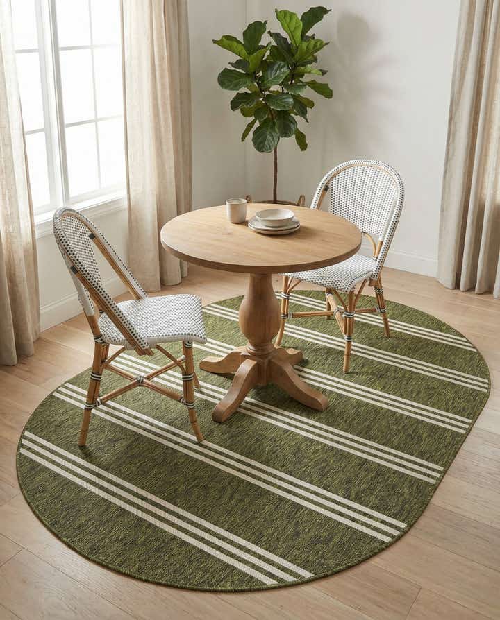 5' 3 x 8' Easy-Clean Jill Zarin Anguilla Indoor / Outdoor Oval Rug