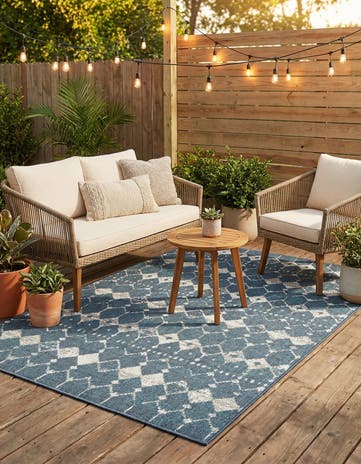 4' x 6' Easy-Clean Trellis Indoor / Outdoor Rug