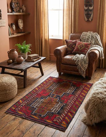 2' 10 x 4' 8 Hand Knotted Balouch Persian Wool Rug