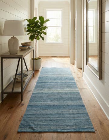 4' 8 x 10' 8 Hand Woven Kilim Modern Wool Runner Rug