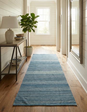 4' 8 x 10' 8 Hand Woven Kilim Modern Wool Runner Rug