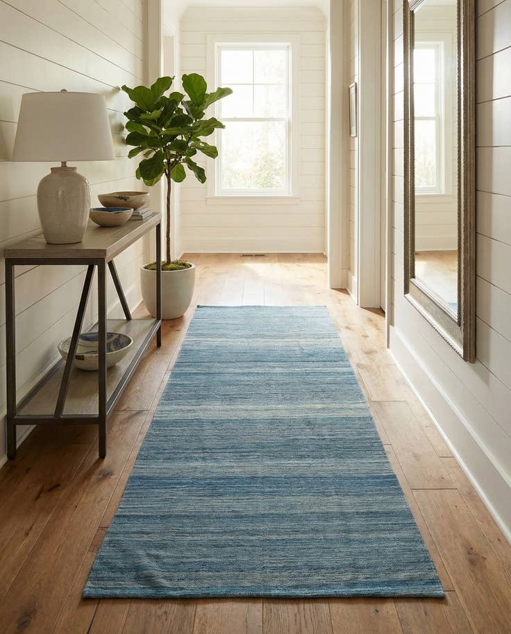 Detail image of 4' 8 x 10' 8 Hand Woven Kilim Modern Wool Runner Rug