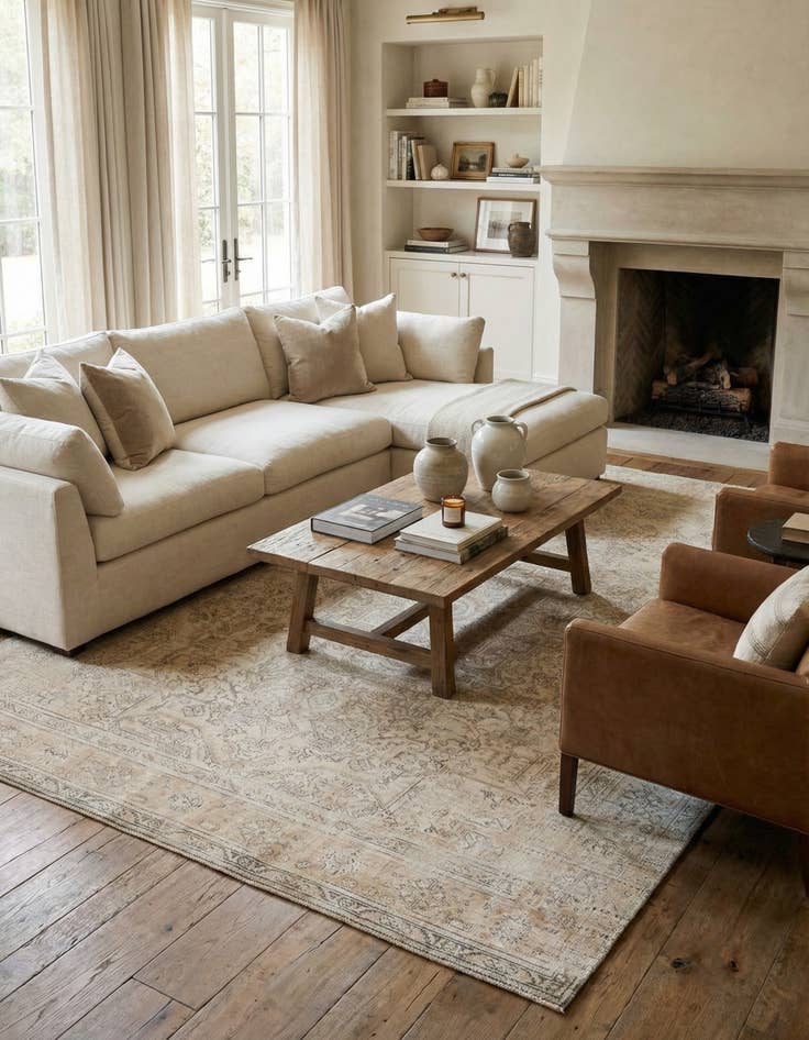 Detail image of 8' 2 x 11'  Hand Knotted Ultra Vintage Persian Wool Rug