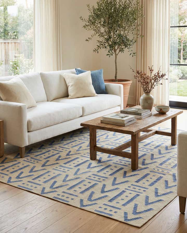 5' 3 x 6' 5 Hand Woven Kilim Modern Wool Rug