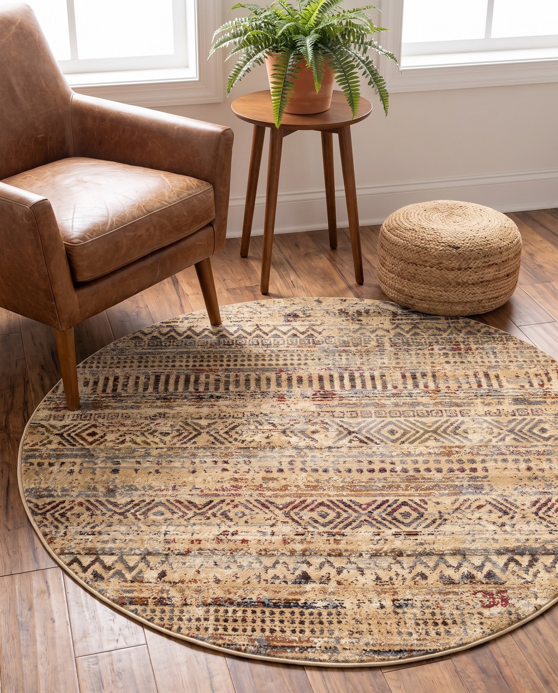 5' 3 x 5' 3 Saturn Round Rug