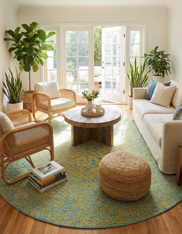 Detail image of 13' x 13'  Washable Jill Zarin Cape Town Indoor / Outdoor Round Rug