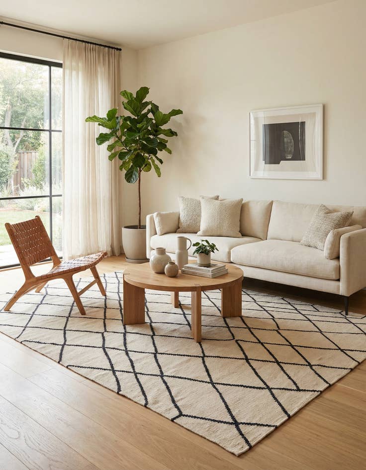 Detail image of 5' 1 x 6' 6  Hand Woven Kilim Modern Wool Rug