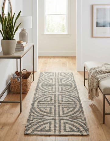 2' 2 x 6' 1 Hand Woven Chenille Jute Runner Rug
