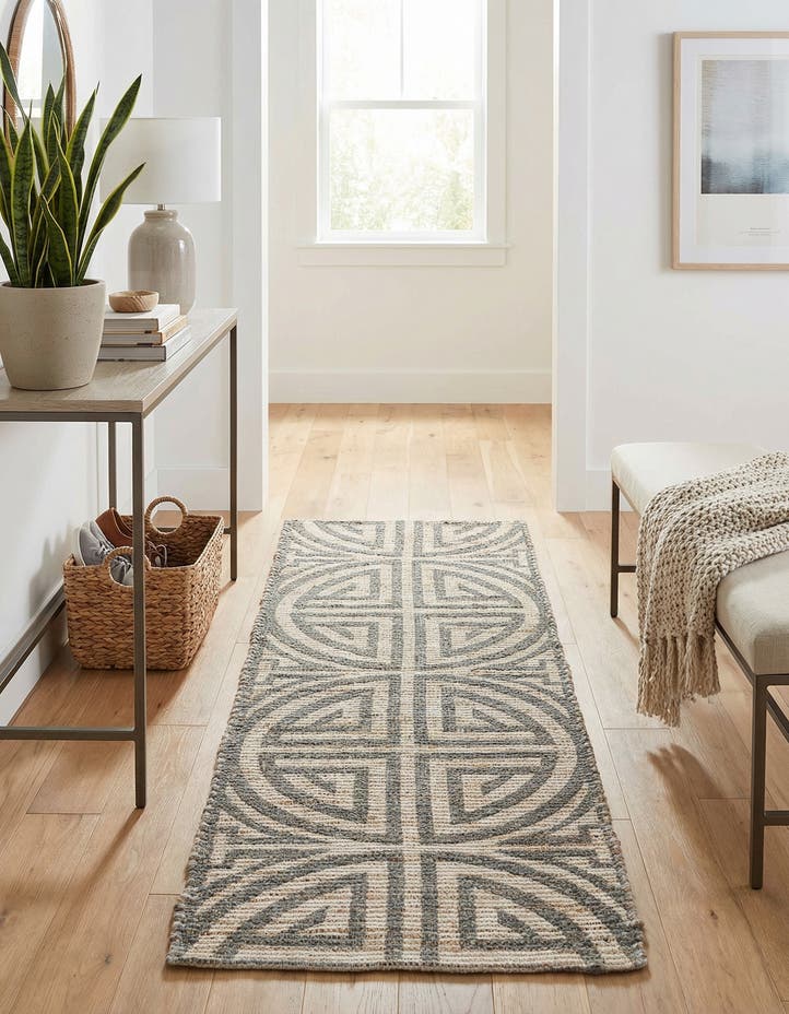 2' 2 x 6' 1 Hand Woven Chenille Jute Runner Rug