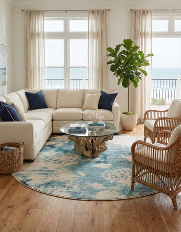 10' x 10' Washable Amalfi Round Rug