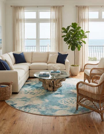 10' x 10' Washable Amalfi Round Rug
