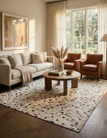 5' 1 x 7' 7 Cowhide Stocks Rug