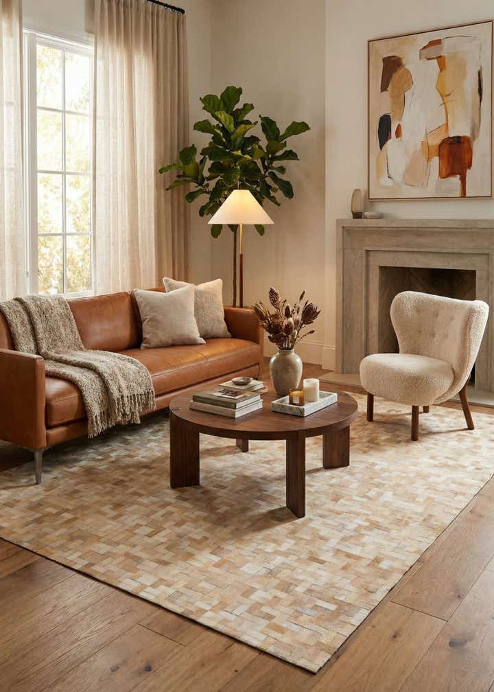 5' 5 x 7' 7 Cowhide Rug