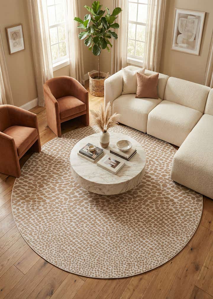 10' 8 x 10' 8 Easy-Clean Jill Zarin Cape Town Indoor / Outdoor Round Rug