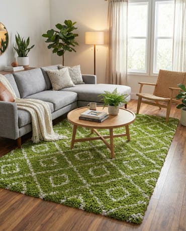  7' 10 x 10' Lattice Shag Rug