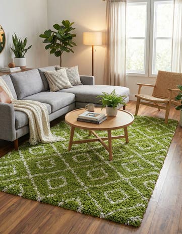 7' 10 x 10' Lattice Shag Rug