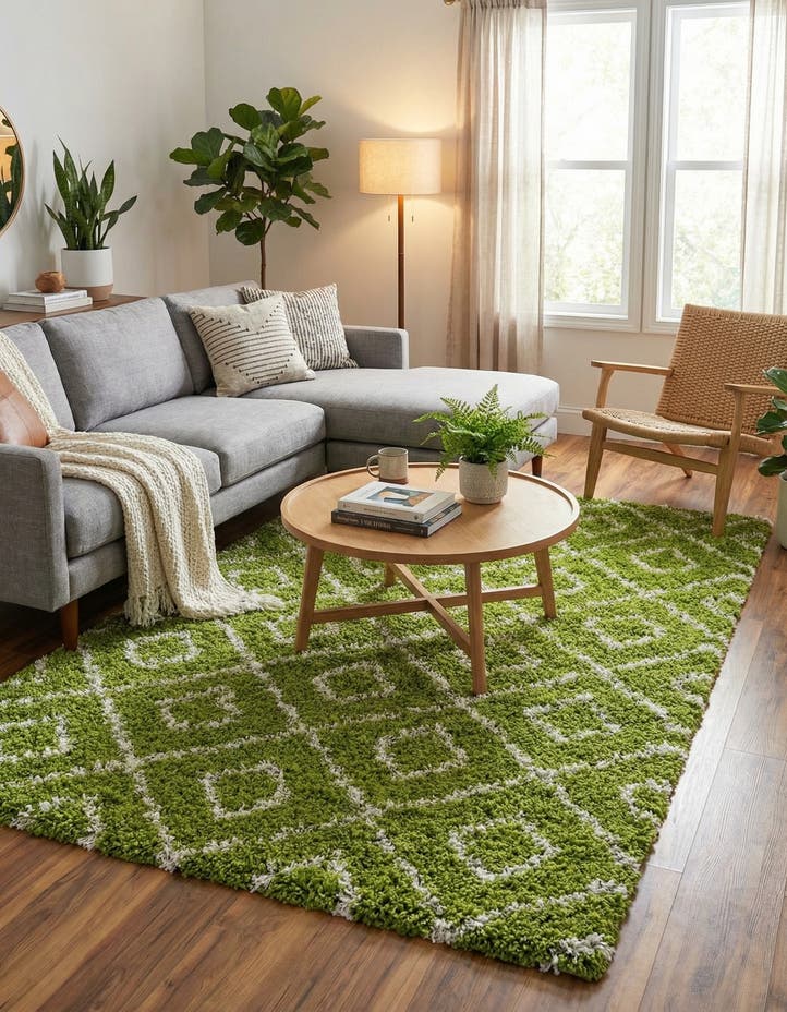 7' 10 x 10' Lattice Shag Rug