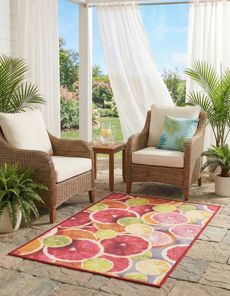 Detail image of 2' x 3' 1  Washable Jill Zarin Caribbean Indoor / Outdoor Rug