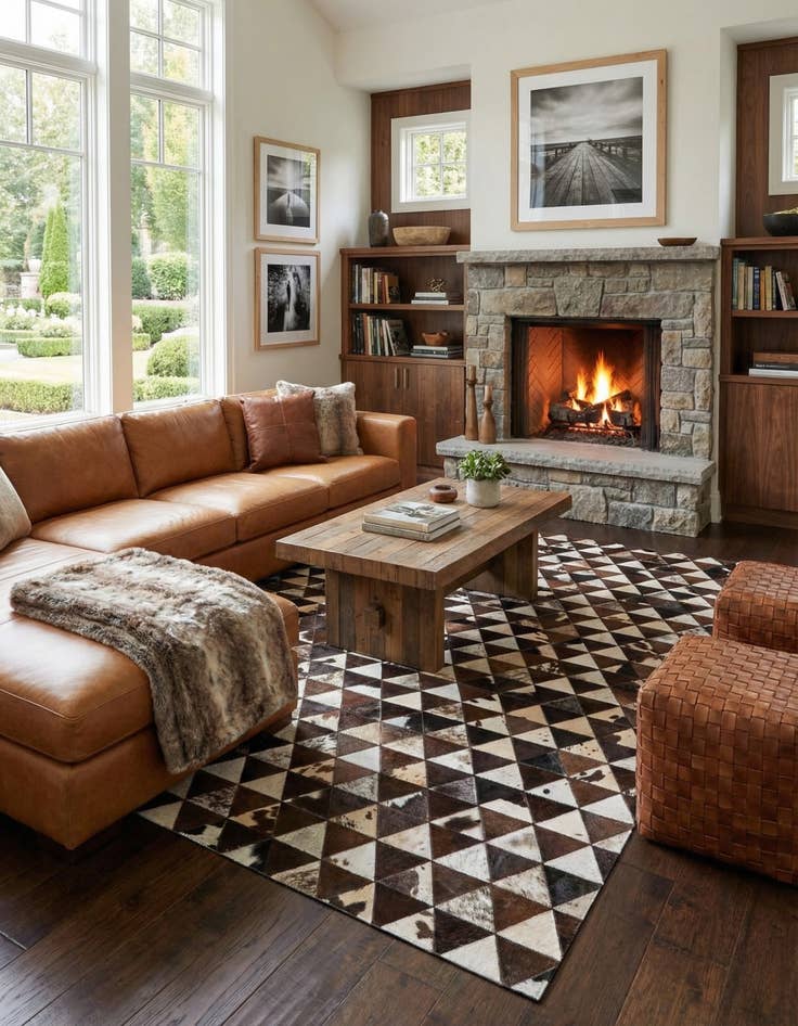 Detail image of 5' x 8' 1 Cowhide Stocks Rug