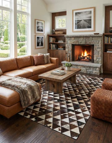 5' x 8' 1 Cowhide Stocks Rug