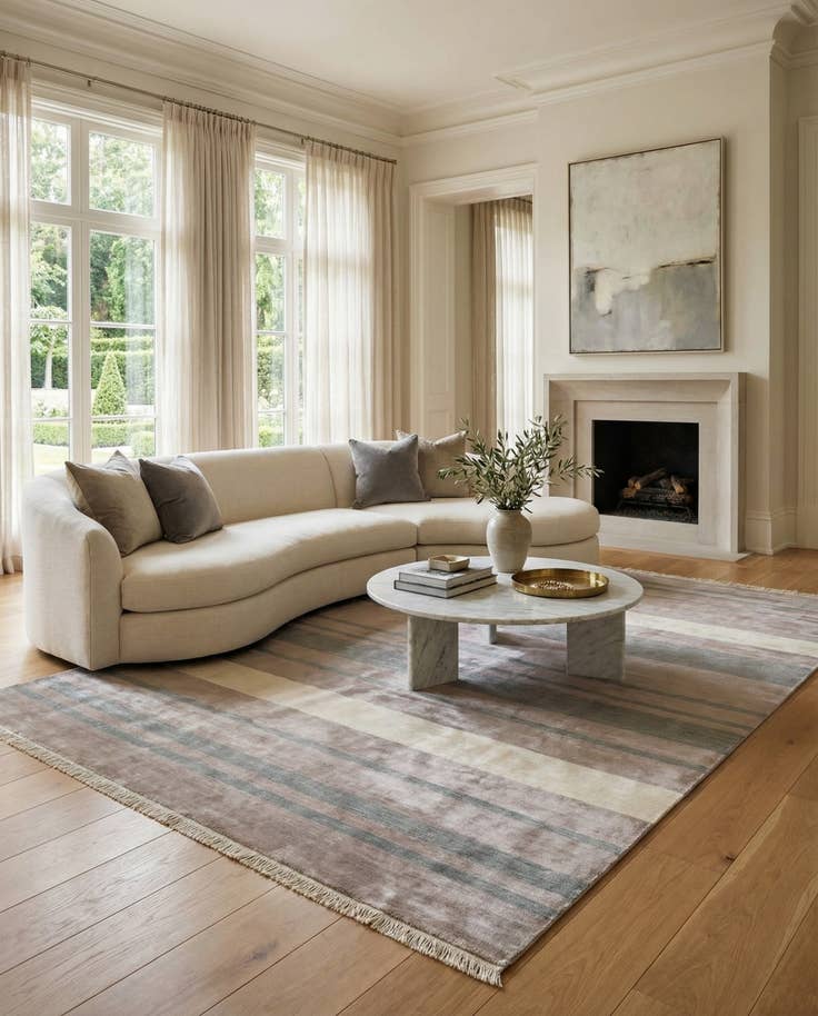 Detail image of 6' 6 x 9' 10 Hand Knotted Darya Wool Rug
