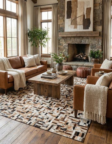 5' 1 x 7' 11 Cowhide - Patchwork Rug