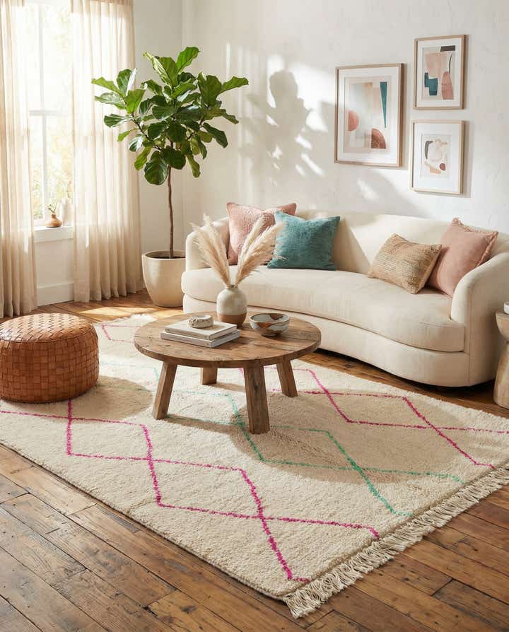 4' 9 x 8' Hand Knotted Moroccan Wool Rug