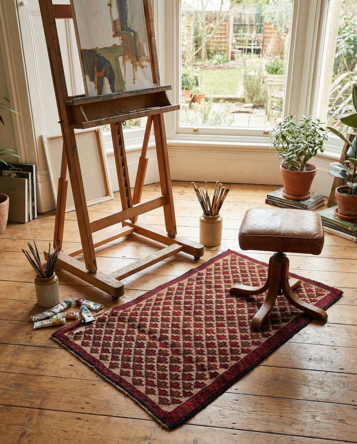 Detail image of 2' 10 x 4' 7 Hand Knotted Balouch Persian Wool Rug