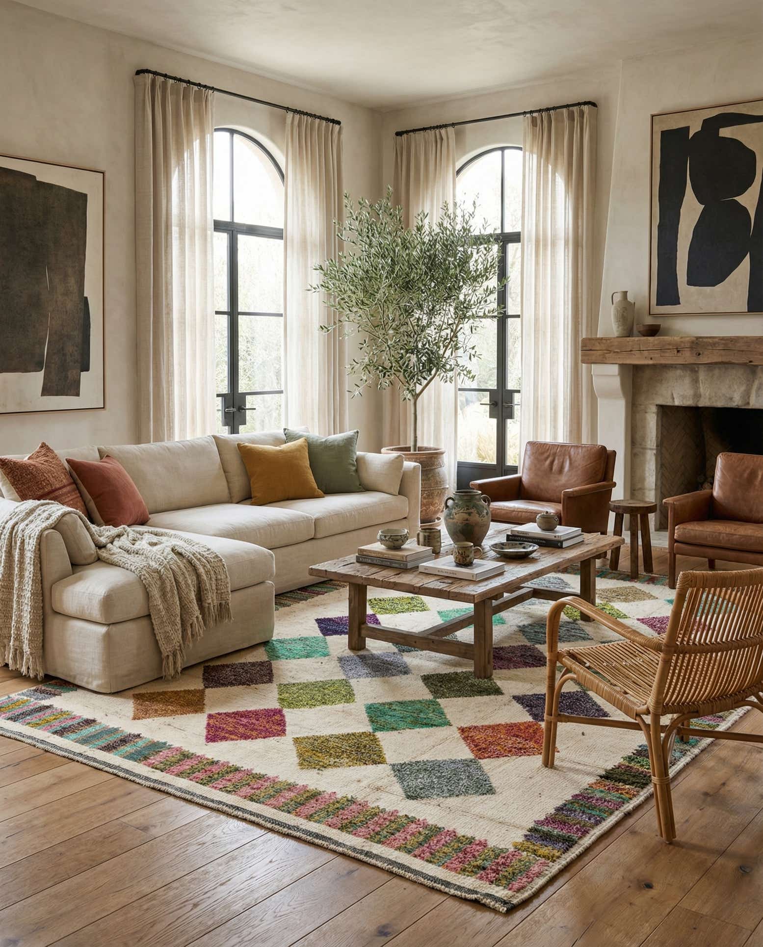 9' 2 x 12' 4 Hand Knotted Moroccan Wool Rug