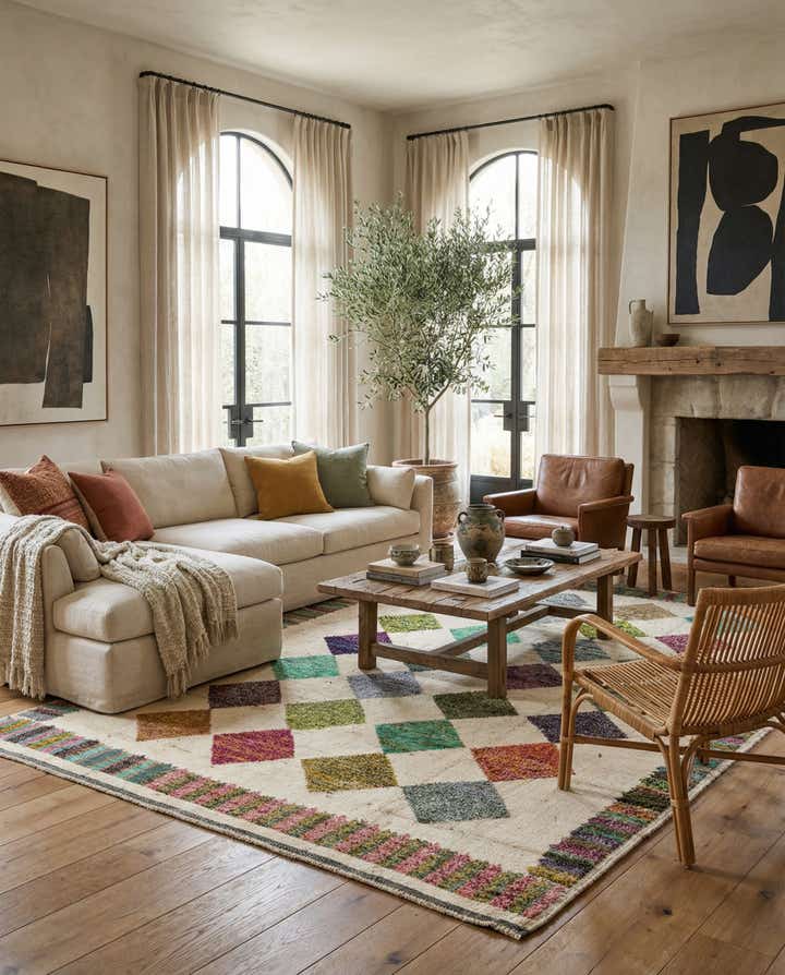 9' 2 x 12' 4 Hand Knotted Moroccan Wool Rug