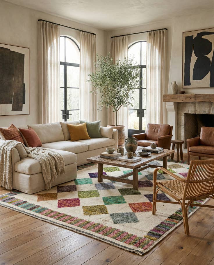 Detail image of 9' 2 x 12' 4 Hand Knotted Moroccan Wool Rug