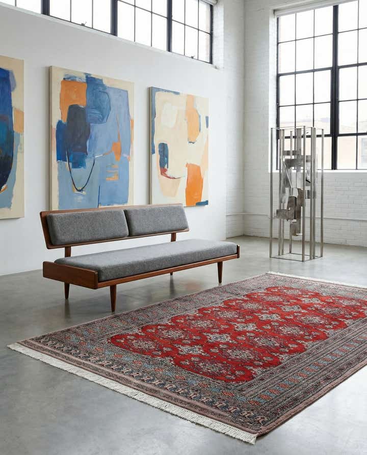 4' 2 x 6' 5 Hand Knotted Bokhara Oriental Wool Rug