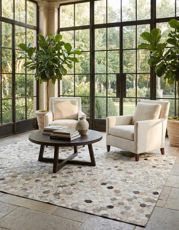 5' 1 x 8' Cowhide Stocks Rug
