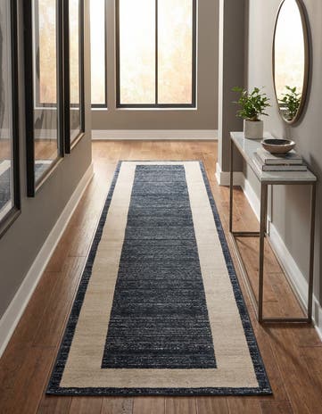 Jill Zarin Navy Blue Uptown Yorkville Runner Rug
