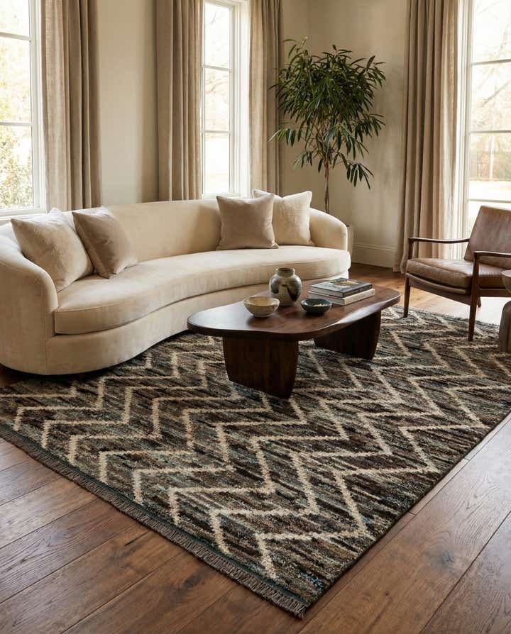 5' 3 x 6' 3 Hand Knotted Moroccan Wool Rug
