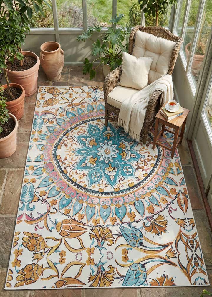 8' x 10' Easy-Clean Traditional Indoor / Outdoor Rug