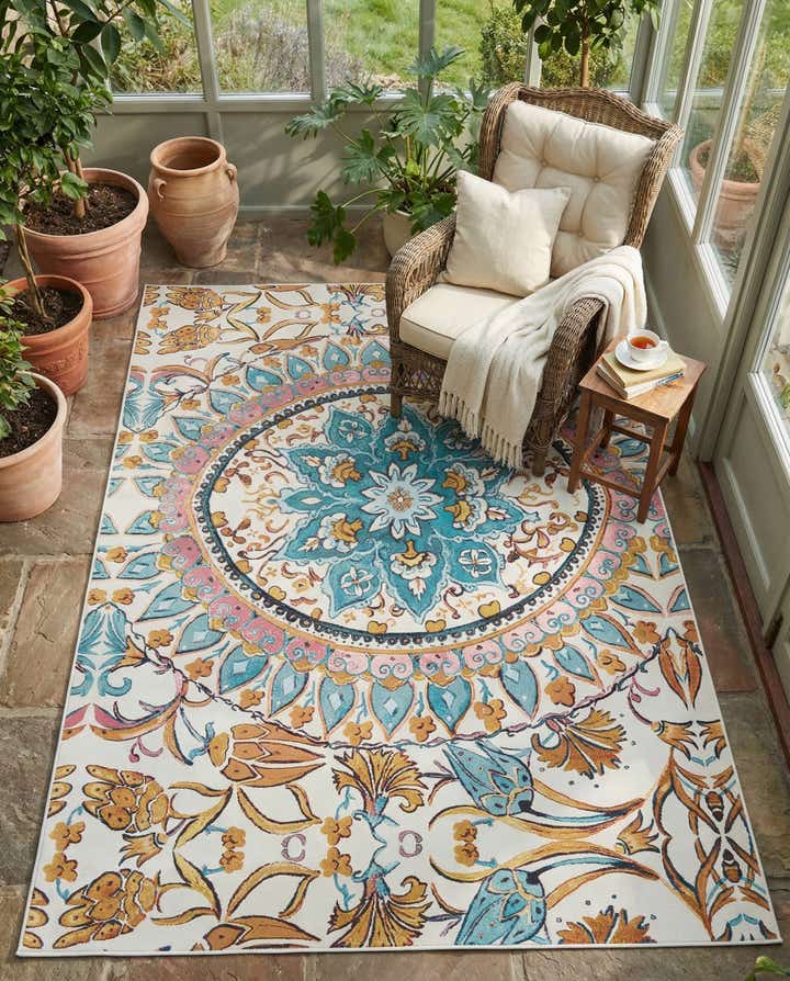8' x 10' Easy-Clean Traditional Indoor / Outdoor Rug