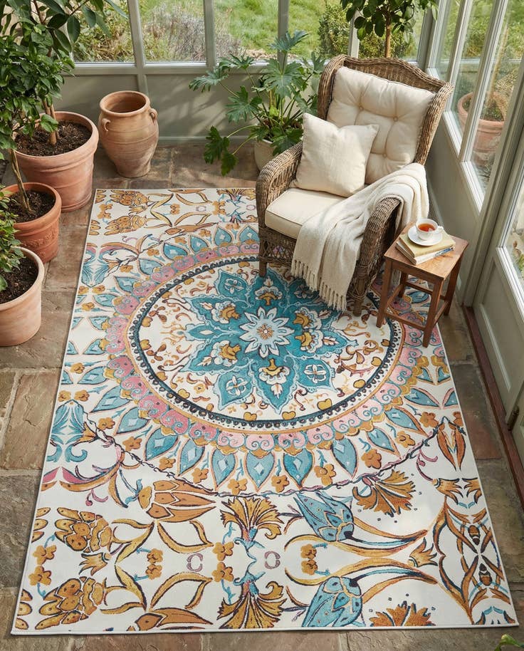 Detail image of 8' x 10' Easy-Clean Traditional Indoor / Outdoor Rug