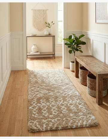 Taupe Marrakesh Shag Runner Rug