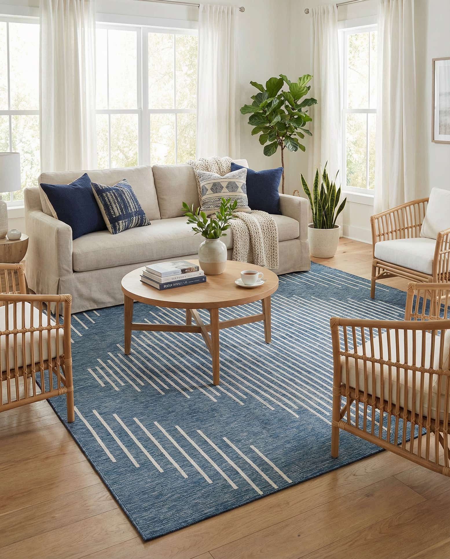 10' 8 x 10' 8 Easy-Clean Modern Indoor / Outdoor Square Rug