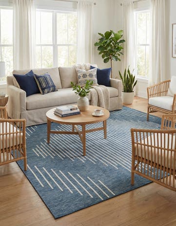 10' 8 x 10' 8 Easy-Clean Modern Indoor / Outdoor Square Rug