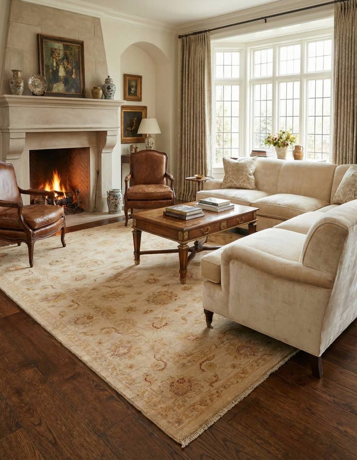 Detail image of 5' 7 x 7' 9  Hand Knotted Peshawar Ziegler Rug