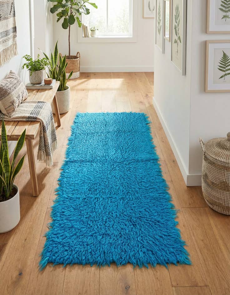 Detail image of 2' x 4'  Hand Knotted Moroccan Wool Runner Rug