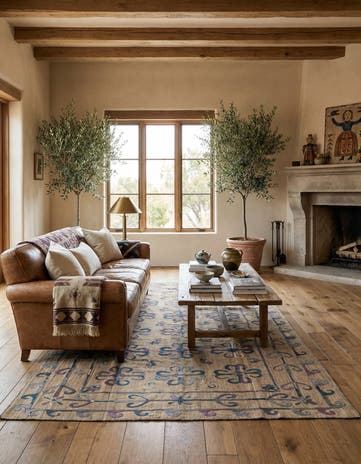 6' 4 x 9' Hand Woven Kilim Suzani Wool Rug