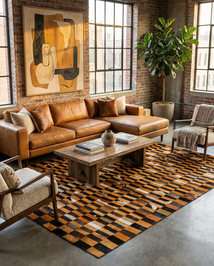 8' 1 x 9' 11 Cowhide - Patchwork Rug