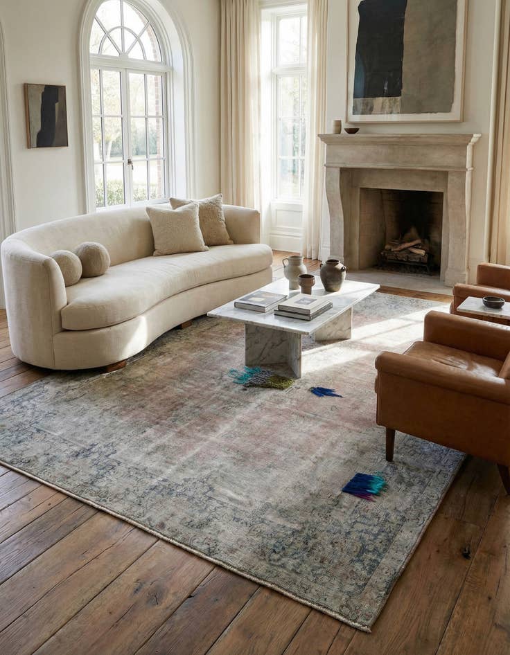 Detail image of  9' 8 x 13' 2  Hand Knotted Ultra Vintage Persian Wool Rug