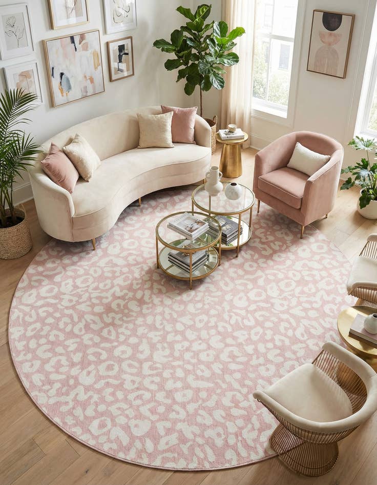 Detail image of 13' x 13'  Washable Safari Indoor / Outdoor Round Rug