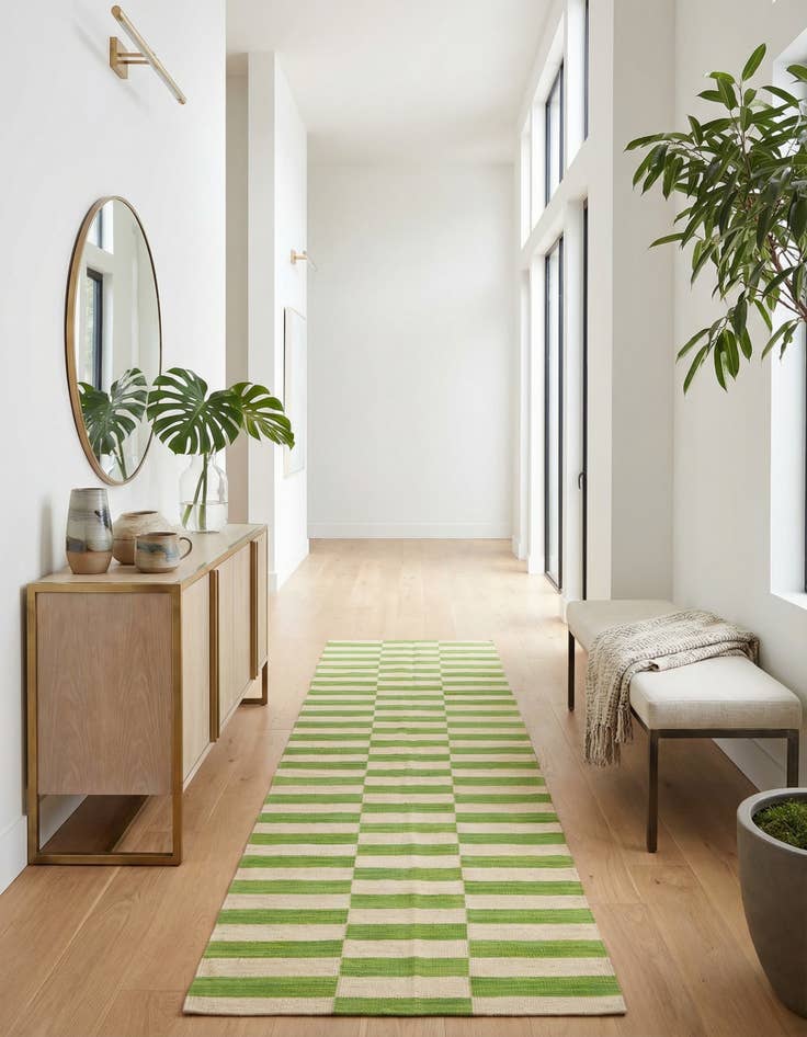 Detail image of 2' 6 x 9' 9  Hand Woven Kilim Modern Wool Runner Rug