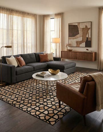 5' 1 x 8' Cowhide Leather Rug
